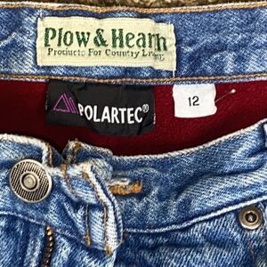 Vintage Plow & Hearth Polartec Denim  Flannel Woman Jeans Size 12